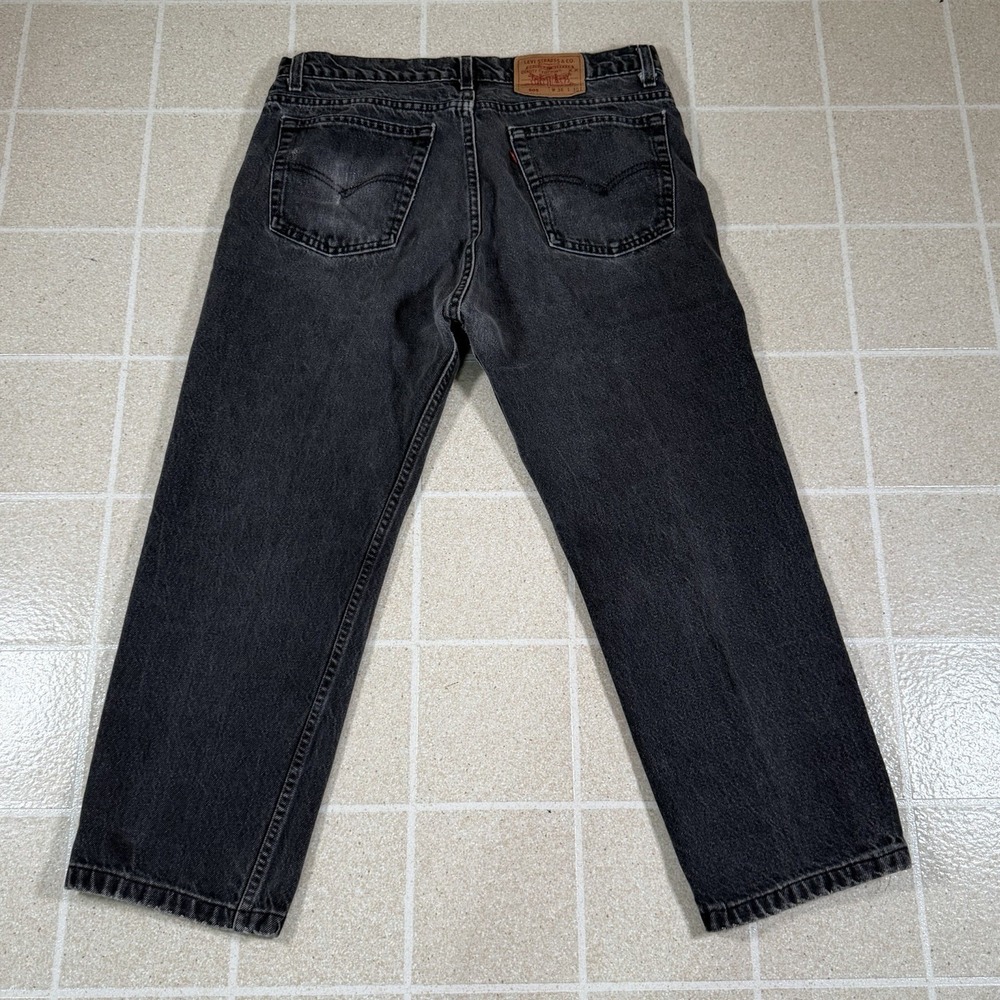 Vintage Levi's 505 Jeans Black Regular Fit Straight Leg 34x26 Made In USA Grunge